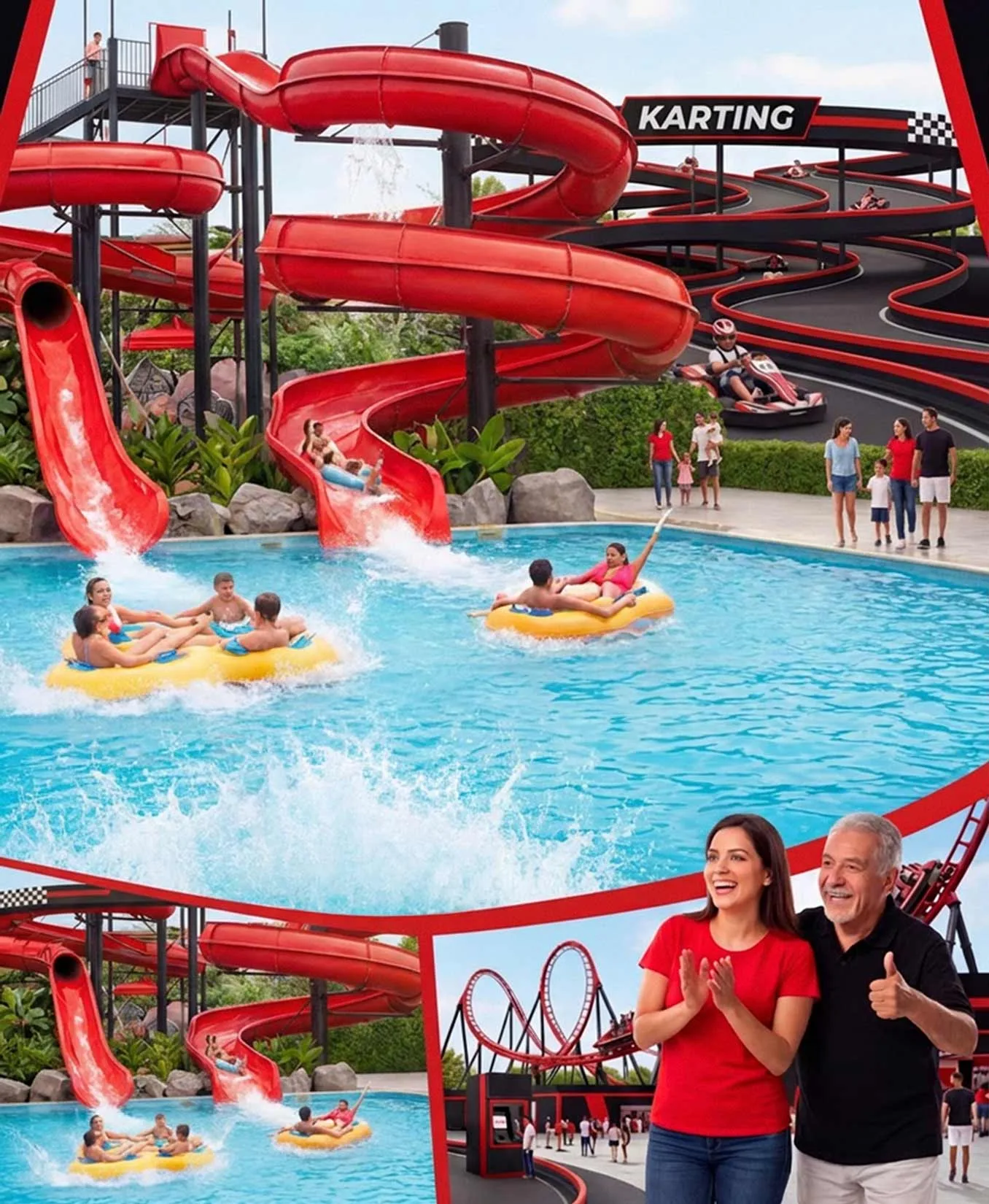 Imagen conceptual de las experiencias acuáticas del parque